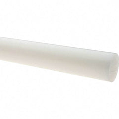 Value Collection - 4' Long, 2-1/4" Diam, Polyethylene (LDPE) Plastic Rod - White - All Tool & Supply