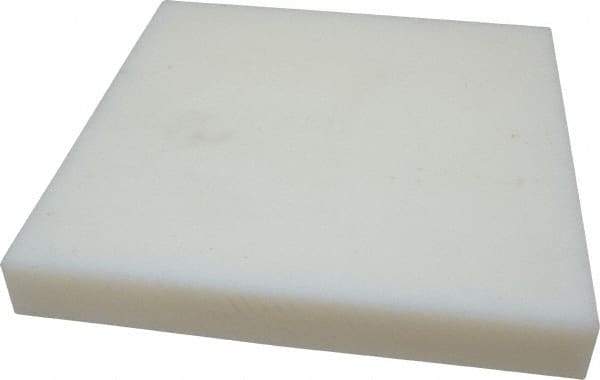 Made in USA - 1-1/2" Thick x 12" Wide x 1' Long, Polyethylene (UHMW) Sheet - White, ±0.10% Tolerance - All Tool & Supply