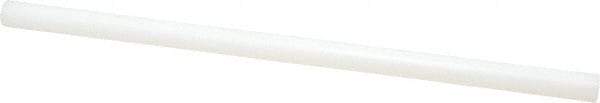 Made in USA - 4' Long, 2-1/4" Diam, Polyethylene (UHMW) Plastic Rod - White - All Tool & Supply