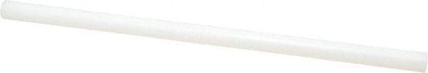 Made in USA - 4' Long, 1-1/2" Diam, Polyethylene (UHMW) Plastic Rod - White - All Tool & Supply