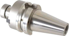 Accupro - BT40 Taper Shank 1" Pilot Diam Shell Mill Holder - 1-3/4" Flange to Nose End Projection, 2.38" Nose Diam, 1/2-20 Lock Screw, Through-Spindle & DIN Flange Coolant - Exact Industrial Supply