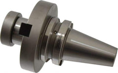 Accupro - BT40 Taper Shank 1-1/2" Pilot Diam Shell Mill Holder - 2" Flange to Nose End Projection, 3.8" Nose Diam, 3/4-16 Lock Screw, Through-Spindle & DIN Flange Coolant - Exact Industrial Supply