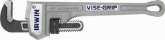 Irwin - 12" Aluminum Straight Pipe Wrench - 2" Pipe Capacity - All Tool & Supply