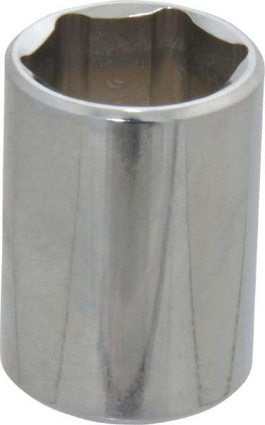 Proto - 1/2" Drive, Standard Hand Socket - 6 Points, 1-1/2" OAL, Chrome Finish - All Tool & Supply