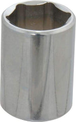 Proto - 1/2" Drive, Standard Hand Socket - 6 Points, 1-1/2" OAL, Chrome Finish - All Tool & Supply