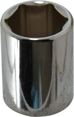 Proto - 1/2" Drive, Standard Hand Socket - 6 Points, 1-1/2" OAL, Chrome Finish - All Tool & Supply