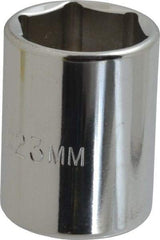 Proto - 1/2" Drive, Standard Hand Socket - 6 Points, 1-1/2" OAL, Chrome Finish - All Tool & Supply