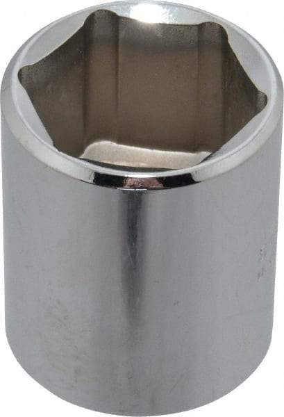 Proto - 1/2" Drive, Standard Hand Socket - 6 Points, 1-1/2" OAL, Chrome Finish - All Tool & Supply