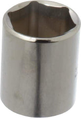 Proto - 1/2" Drive, Standard Hand Socket - 6 Points, 1-1/2" OAL, Chrome Finish - All Tool & Supply