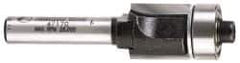 Amana Tool - 1/2" Cut Diam, 1/2" Length of Cut, 2 Flute Flush Trim Edge Profile Router Bit - Carbide-Tipped, 1/4" Shank Diam, 1-31/32" OAL, Uncoated - All Tool & Supply