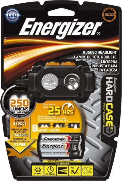 Energizer - 2 Red, Green, White LED Bulb, 160 Lumens, Hands-free Flashlight - Black, Gray Plastic Body, 3 AA Alkaline Batteries Included - All Tool & Supply