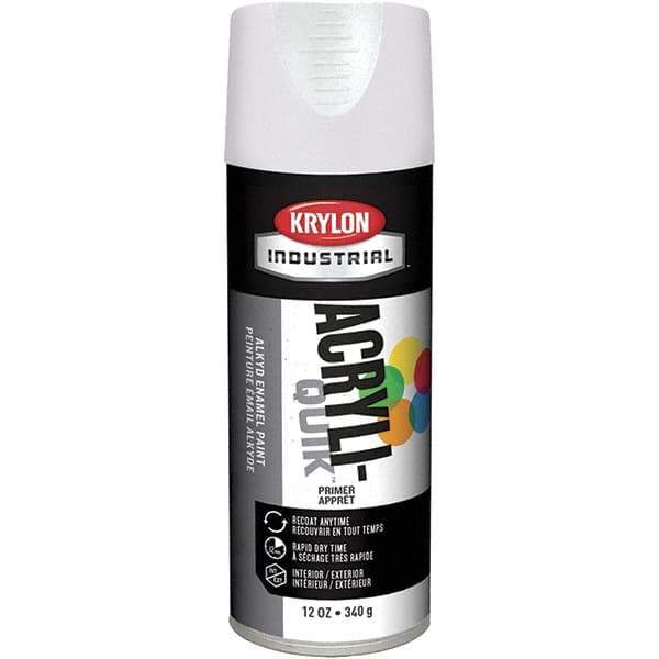 Krylon - 16 oz White Acrylic Lacquer Enamel Primer - 15 to 20 Sq Ft/Gal, 365 gL Content, Direct to Metal, Spray - All Tool & Supply