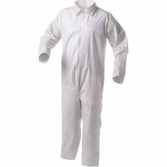 KleenGuard - Size 4XL Film Laminate General Purpose Coveralls - White, Zipper Closure, Open Cuffs, Open Ankles, Serged Seams - All Tool & Supply