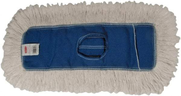 Rubbermaid - 24" Long x 5" Wide Cotton/Synthetic Dust Mop Head - Envelope Connection, Blue, Cut-End Head, Launderable - All Tool & Supply