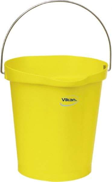 Vikan - 3 Gal, Polypropylene Round Yellow Single Pail with Pour Spout - Handle Included - All Tool & Supply