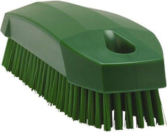 Vikan - 0.7" Bristle Length, Polyester Scrub Brush - 1-1/2" Wide Head, 4-1/2" OAL, Green, Polypropylene Block - All Tool & Supply