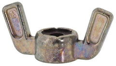 Value Collection - #8-32 UNC, Zinc Plated, Zinc Alloy Nylon-Insert Locking Wing Nut - Grade 2, 1.031" Wing Span, 1/2" Wing Span - All Tool & Supply