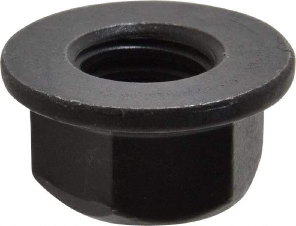 Value Collection - 1/2-13 UNC Grade G Hex Flange Lock Nut with Distorted Thread - 3/4" Width Across Flats, 27/64" High, Phosphate & Oil Finish - All Tool & Supply