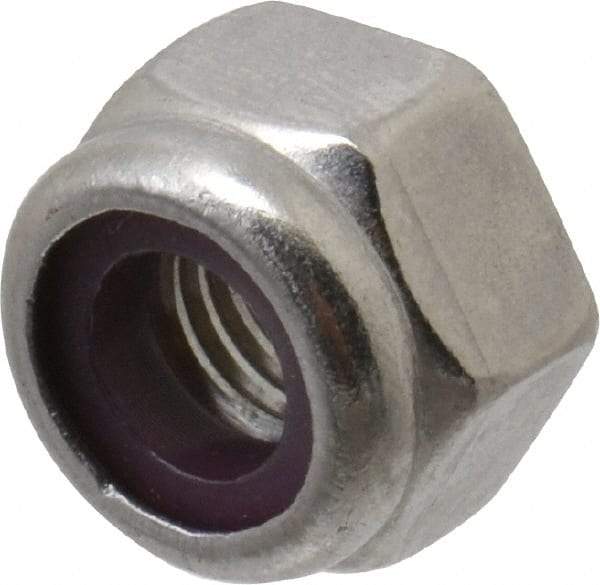 Value Collection - 1/4-28 UNF 18-8 Hex Lock Nut with Nylon Insert - 7/16" Width Across Flats, 5/16" High - All Tool & Supply