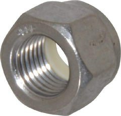 Value Collection - 3/8-24 UNF 18-8 Hex Lock Nut with Nylon Insert - 9/16" Width Across Flats, 29/64" High, Uncoated - All Tool & Supply