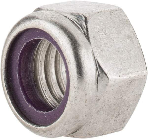 Value Collection - 7/16-14 UNC 18-8 Hex Lock Nut with Nylon Insert - 5/8" Width Across Flats, 29/64" High - All Tool & Supply