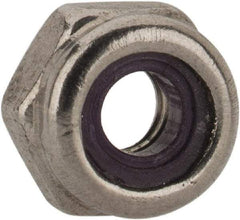 Value Collection - #5-40 UNC 18-8 Hex Lock Nut with Nylon Insert - 1/4" Width Across Flats, Uncoated - All Tool & Supply