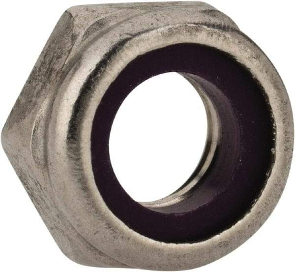 Value Collection - 5/16-18 UNC 18-8 Hex Lock Nut with Nylon Insert - 1/2" Width Across Flats, 1/4" High, Uncoated - All Tool & Supply