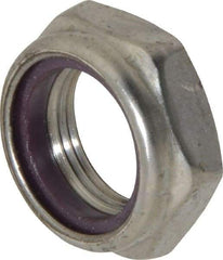 Value Collection - 1-14 UNF 18-8 Hex Lock Nut with Nylon Insert - 1-7/16" Width Across Flats, 35/64" High, Uncoated - All Tool & Supply