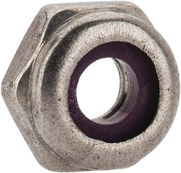 Value Collection - #10-24 UNC 18-8 Hex Lock Nut with Nylon Insert - 3/8" Width Across Flats, 3/16" High, Uncoated - All Tool & Supply