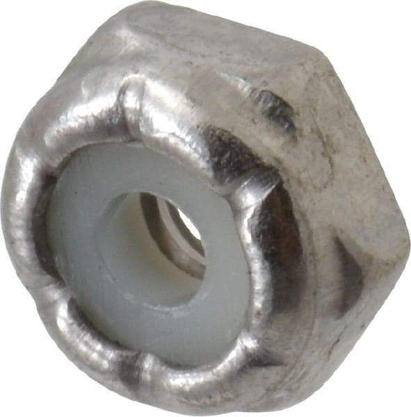 Value Collection - #4-40 UNC 18-8 Hex Lock Nut with Nylon Insert - 1/4" Width Across Flats, 1/8" High - All Tool & Supply