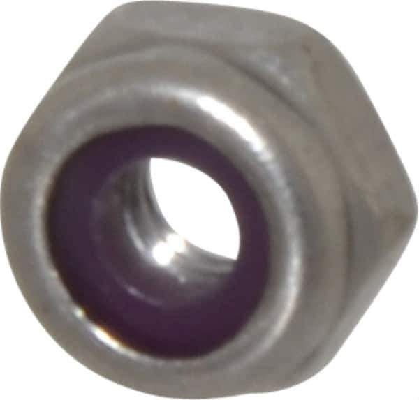 Value Collection - #8-32 UNC 18-8 Hex Lock Nut with Nylon Insert - 11/32" Width Across Flats, 3/16" High, Uncoated - All Tool & Supply