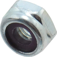 Value Collection - #10-32 UNF Grade 2 Hex Lock Nut with Nylon Insert - 3/8" Width Across Flats, 3/16" High, Zinc-Plated Finish - All Tool & Supply