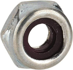 Value Collection - #5-40 UNC Grade 2 Hex Lock Nut with Nylon Insert - 1/4" Width Across Flats, 1/8" High, Zinc-Plated Finish - All Tool & Supply