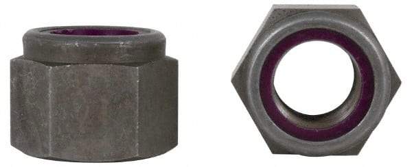 Value Collection - 7/8-9 UNC Grade 2 Heavy Hex Lock Nut with Nylon Insert - 1-7/16" Width Across Flats, 31/32" High, Uncoated - All Tool & Supply