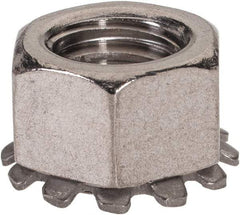 Value Collection - 3/8-16, 0.391" High, Uncoated, Stainless Steel Hex Nut with External Tooth Washer - 21/32" Washer Diam, 9/16" Width Across Flats, Grade 18-8 - All Tool & Supply