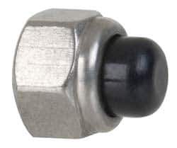 Value Collection - #8-32 UNC, 11/32" Width Across Flats, Uncoated, Stainless Steel Acorn Nut - 23/64" Overall Height, Nylon Insert Type, Grade 18-8 - All Tool & Supply