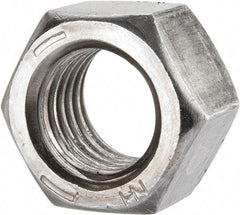 Value Collection - 1-8 UNC Steel Right Hand Hex Nut - 1-1/2" Across Flats, 55/64" High, Uncoated - All Tool & Supply