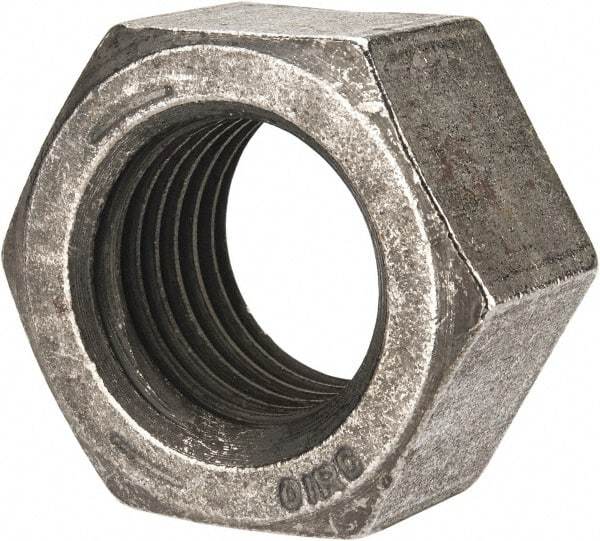 Value Collection - 1-1/2 - 6 UNC Steel Right Hand Hex Nut - 2-1/4" Across Flats, 1.317" High, Uncoated - All Tool & Supply