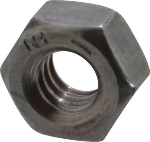 Value Collection - 1/4-20 UNC Steel Right Hand Hex Nut - 7/16" Across Flats, 0.226" High, Uncoated - All Tool & Supply