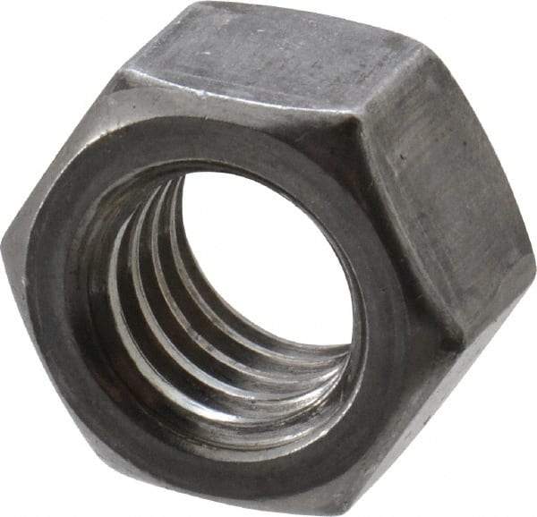 Value Collection - 3/8-16 UNC Steel Right Hand Hex Nut - 9/16" Across Flats, 21/64" High, Uncoated - All Tool & Supply