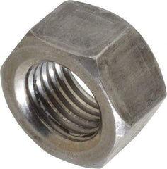 Value Collection - 3/8-24 UNF Steel Right Hand Hex Nut - 9/16" Across Flats, 21/64" High, Uncoated - All Tool & Supply