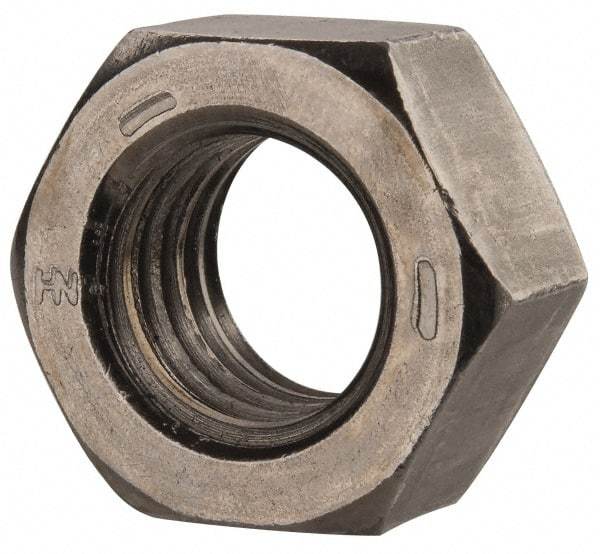 Value Collection - 9/16-12 UNC Steel Right Hand Hex Nut - 7/8" Across Flats, 31/64" High, Uncoated - All Tool & Supply