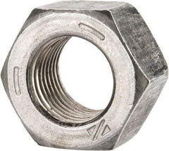 Value Collection - 9/16-18 UNF Steel Right Hand Hex Nut - 7/8" Across Flats, 0.496" High, Uncoated - All Tool & Supply