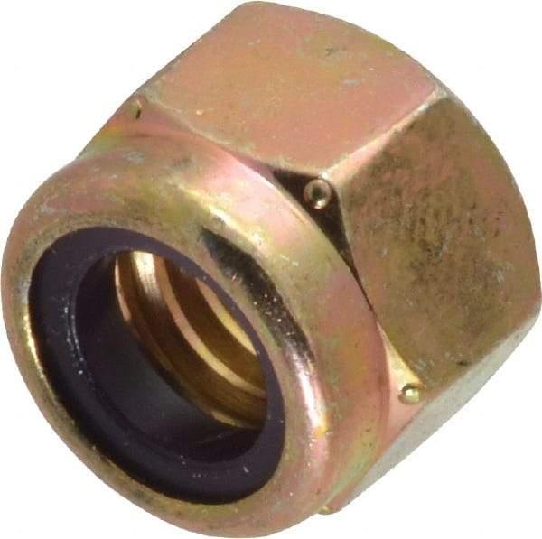 Value Collection - 3/8-16 UNC Grade 8 Hex Lock Nut with Nylon Insert - 9/16" Width Across Flats, 29/64" High, Zinc Yellow Dichromate Finish - All Tool & Supply