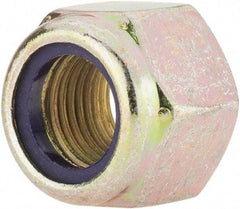 Value Collection - 1/2-20 UNF Grade 8 Hex Lock Nut with Nylon Insert - 3/4" Width Across Flats, 19/32" High, Zinc Yellow Dichromate Finish - All Tool & Supply