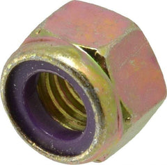 Value Collection - 9/16-12 UNC Grade 8 Hex Lock Nut with Nylon Insert - 7/8" Width Across Flats, 41/64" High, Zinc Yellow Dichromate Finish - All Tool & Supply