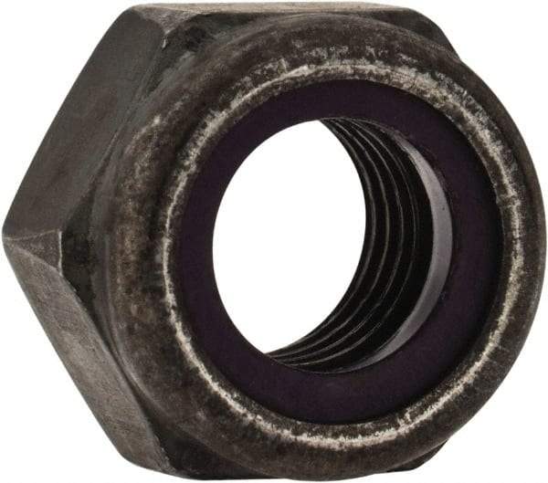 Value Collection - 5/16-24 UNF Grade 8 Hex Lock Nut with Nylon Insert - 1/2" Width Across Flats, 11/32" High, Uncoated - All Tool & Supply