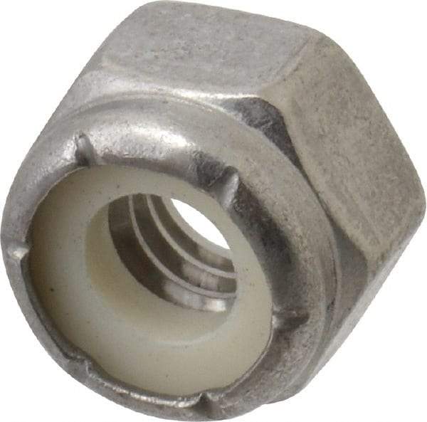 Value Collection - 1/4-20 UNC 316 Hex Lock Nut with Nylon Insert - 7/16" Width Across Flats, 5/16" High - All Tool & Supply