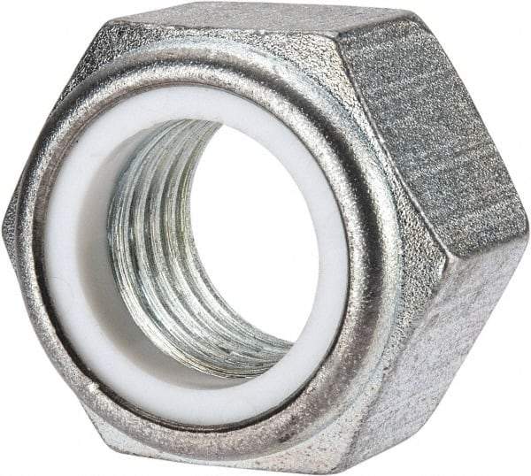 Value Collection - M30x3.50 Metric Coarse Grade 10 Hex Lock Nut with Nylon Insert - 30mm High, Zinc-Plated Finish - All Tool & Supply