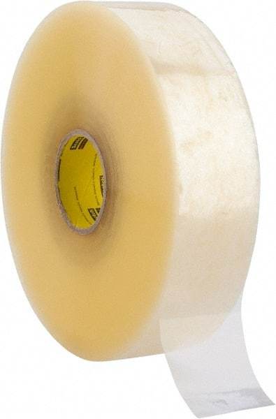 3M - 72mm x 914m Clear Rubber Adhesive Sealing Tape - Polypropylene Film Backing, 2.5 mil Thick, 30 Lb Tensile Strength, Series 373 - All Tool & Supply